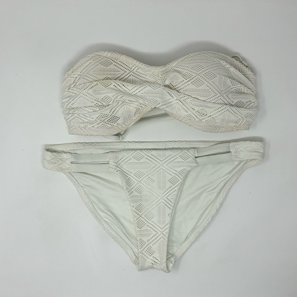 VITAMIN A WHITE 2 PIECE BATHING SUIT BIKINI NO SIZE - Picture 1 of 11
